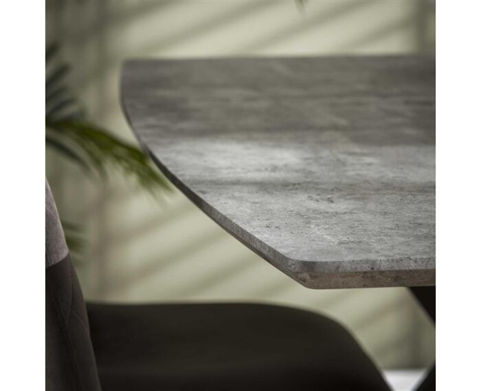 Eetkamertafel 160 ovaal blad - 3D betonlook grijs