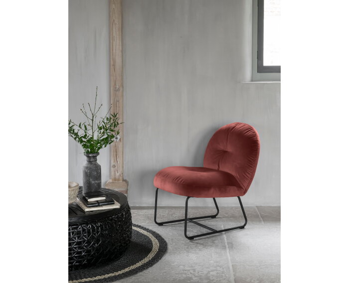 Coffee table Rimini large,35x&Oslash;100 cm, Black rattan, wooden top