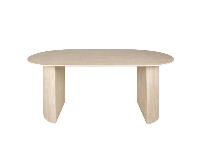 Eettafel Arch travertin keramiek ovaal 180x90 cm  - Beige - Japandi