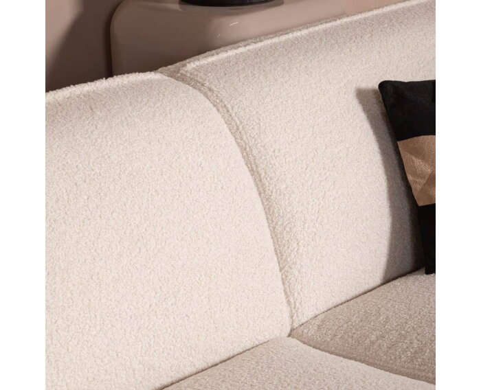 Hoekbank Valerie Bouclé met Chaise Longue Rechts 279x150 cm – Beige - Japandi