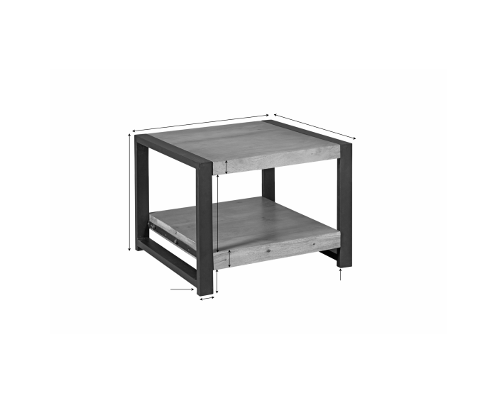 Bijzettafel Boaz met onderblad | 60 cm