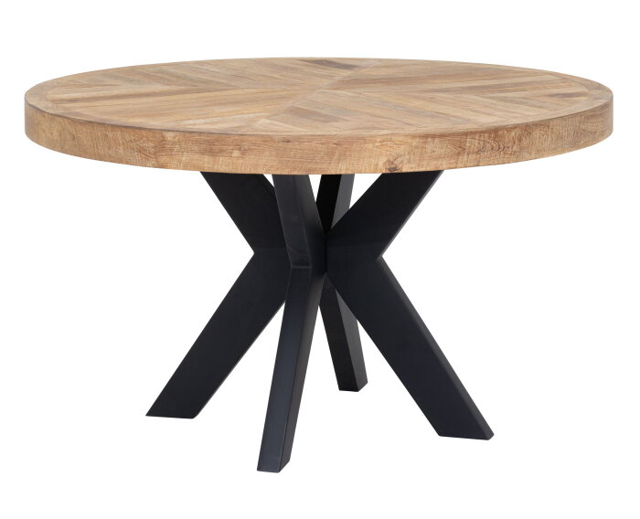 Masterpiece eettafel Einstein rond 130x130x77 cm - teakhout visgraat