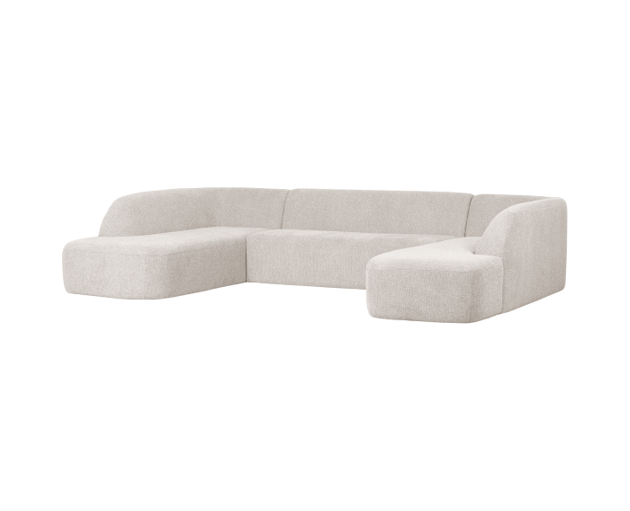 Hoekbank 'Sloping' U-vorm - Pearl Melange | BePureHome