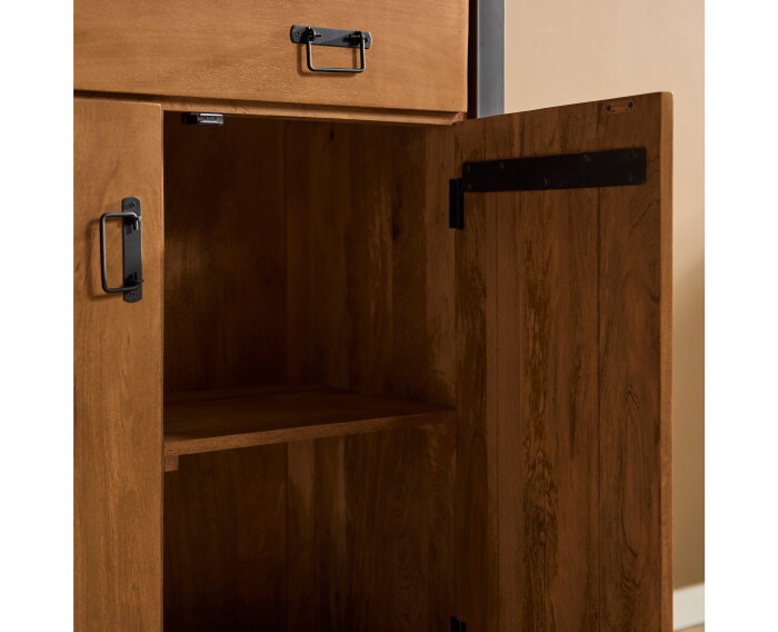 Kabinet kast Britt 100 cm mango metaal - Naturel | Meubelplaats