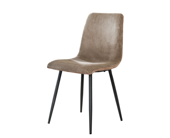 Combideal eetkamerset: Deens ovale eettafel Marquina marmerlook met 4 ribstof stoelen - zandkleur