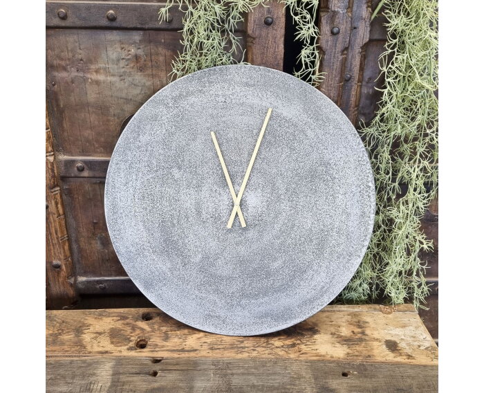 Zilvere Ronde Wandklok