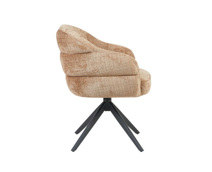 Eetkamerstoel Bella | Cinnamon | Poot Black | Met armleuning