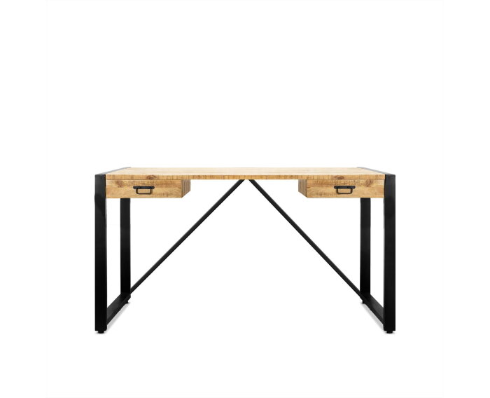 Bureau Britt mangohout 2 lades 140cm - Naturel