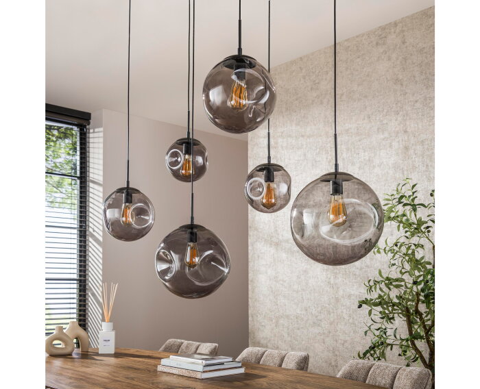 Hanglamp 6L Stellar black series - Artic zwart