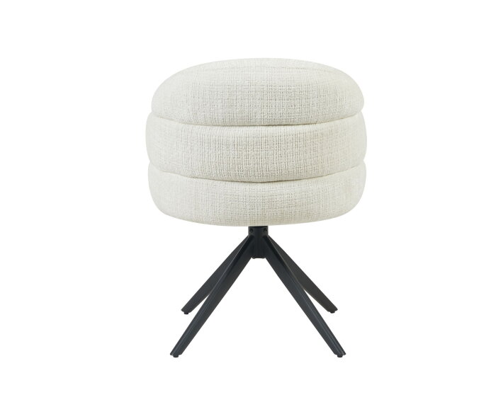 Eetkamerstoel Bella | Off White | Poot Black | Met armleuning