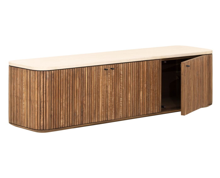 Hanging TV stand Lagoon small,37x140x35 cm, teakwood + mortex