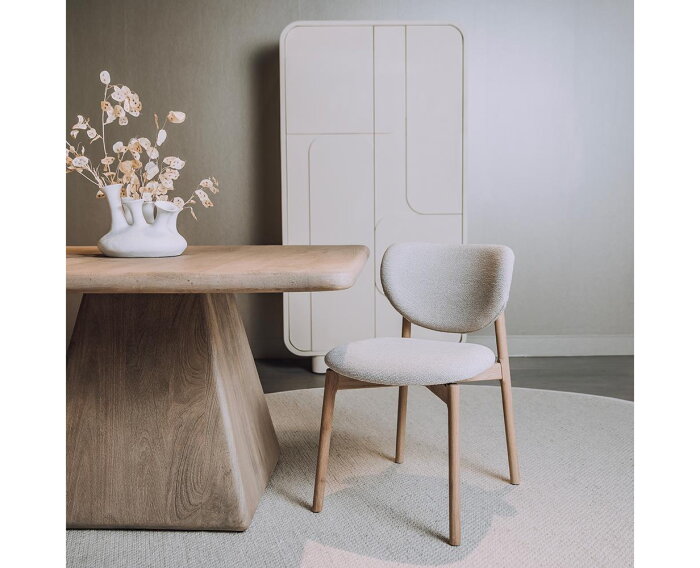 Eetkamerstoel Pimonte eiken  - stof Sahara 152 beige