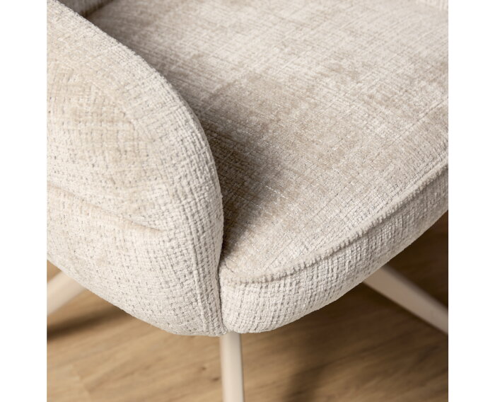 Eetkamerstoel Bella | Off White | Poot Sand | Met armleuning
