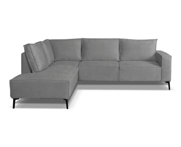 Hoekbank Valenzo Grijs - Memphis 6 &ndash; Ottomane links &ndash; 265x210 cm