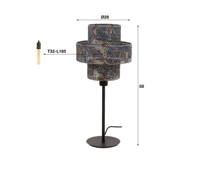 Tafellamp 1L lantern - Zwart bruin