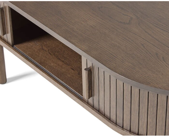 Salontafel Meta ovaal eikenhout 60x120 cm - Espresso
