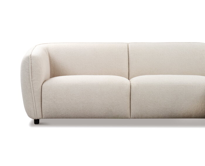 Hoekbank Valerie Bouclé met Chaise Longue Rechts 279x150 cm – Beige - Japandi