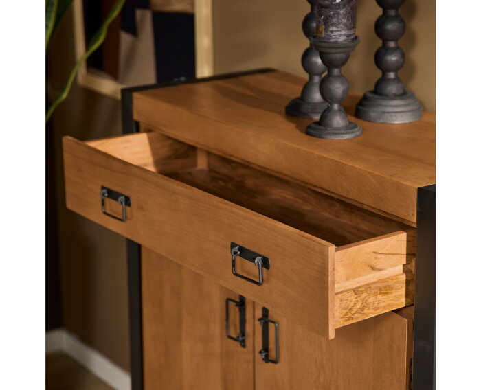 Kabinet kast Britt 100 cm mango metaal - Naturel | Meubelplaats