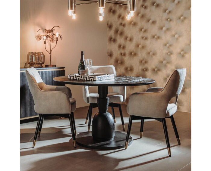 Eettafel Brunello rond 130cm - zwart | Tower living