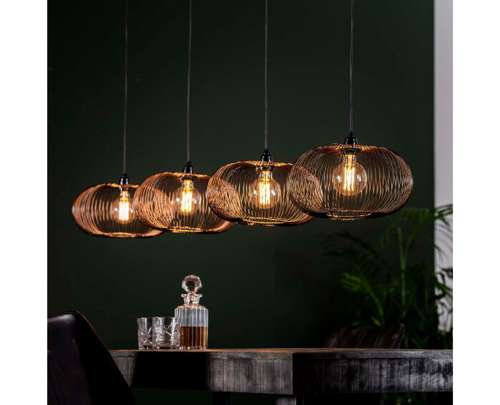 Hanglamp copper twist 4 lampen &Oslash;35 cm  - Zwart nikkel