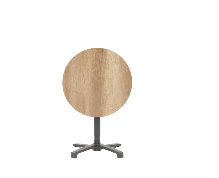 Lima HPL bistro lift table &Oslash;70cm woodcolor