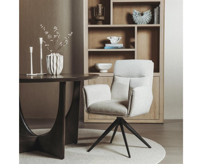 Tower Living Varzo Eetkamerstoel Draaibaar - Toro 25 cream