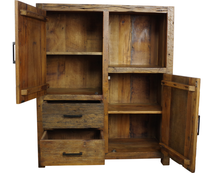 Kabinetkast Brent gerecycled hout naturel - 100 x 40 x 120 cm