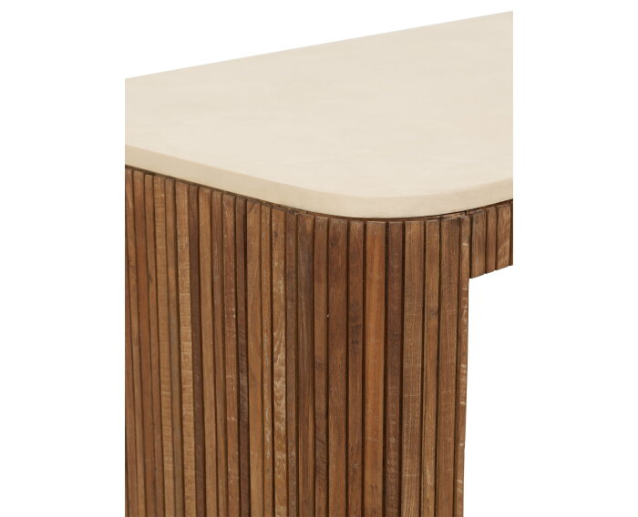 DTP home Lagoon bureau teakhout en Mortex naturel / beige - 130 x 60 x 76 cm