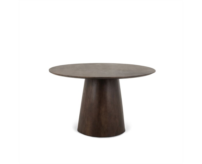 Eettafel Job Rond mangohout 130 cm - Walnoot - Japandi