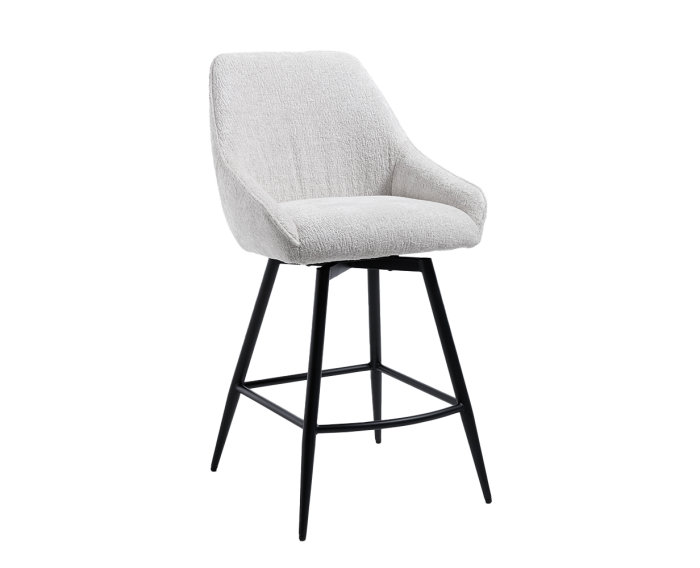 Trino Barstoel - fabric Trenza 04 white (draaibaar)