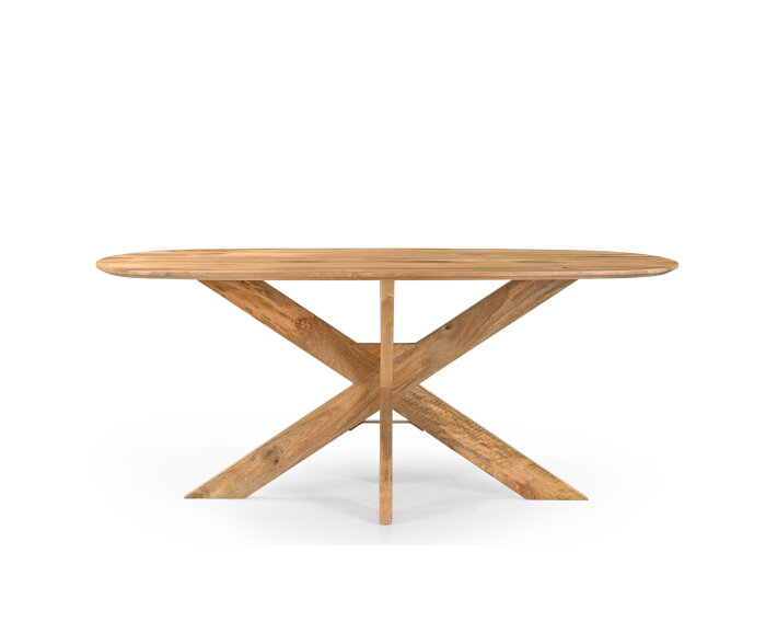 Eettafel Deens Ovaal Runa met Houten Onderstel 180