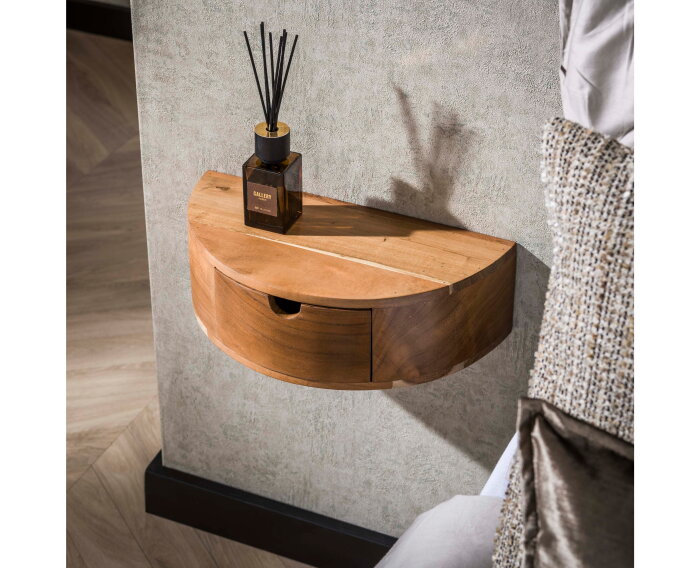 Nachtkastje 1L curve - Massief acacia naturel