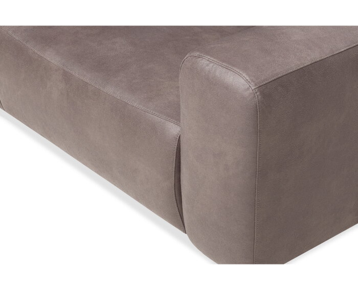 Hoekbank Bravino antraciet - kentucky 01 lederlook &ndash; Ottomane links &ndash; 275x210 cm