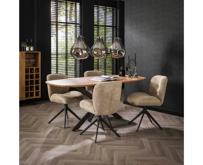 Eettafel Kopenhagen 180 cm Deens ovaal acacia - naturel