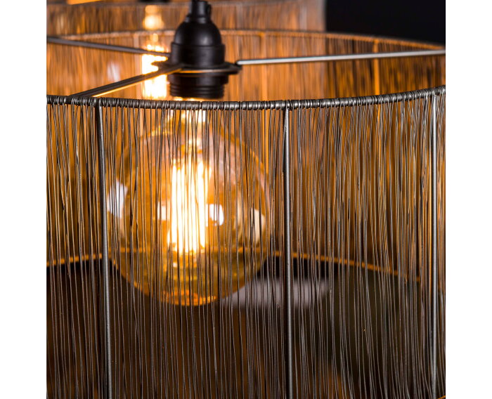 Hanglamp Stringshade 2 lampen - Zwart nikkel
