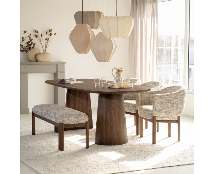 Eettafel Lune 240x105cm - lichtbruin | Eleonora