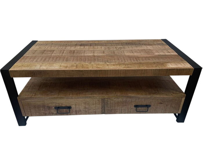 Salontafel Britt met 4 Laden mangohout 120x60x45 cm