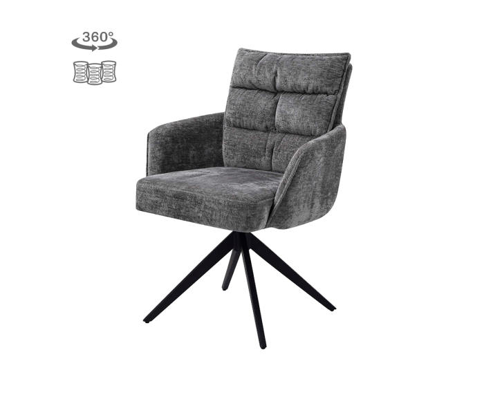 Tower Living Rosora Armstoel - HZ6068-85 grey (draaibaar)