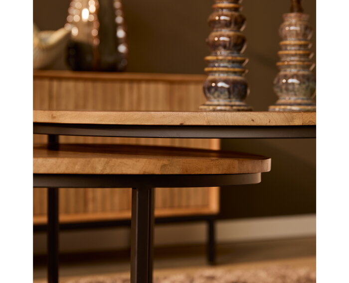 Salontafel Madison Natural | 70 cm | Set van 2