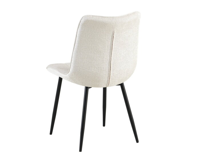 Combideal Leonardo: ronde eettafel Mangohout 120 cm met 4 Leonardo eetkamerstoelen - Stof perfect harmony - Beige