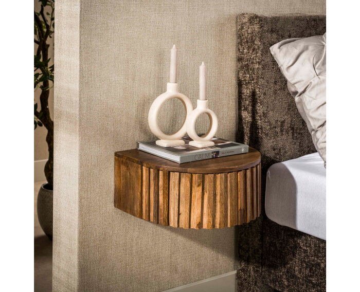 Nachtkastje Ridge zwevend 1L - Massief mango zand