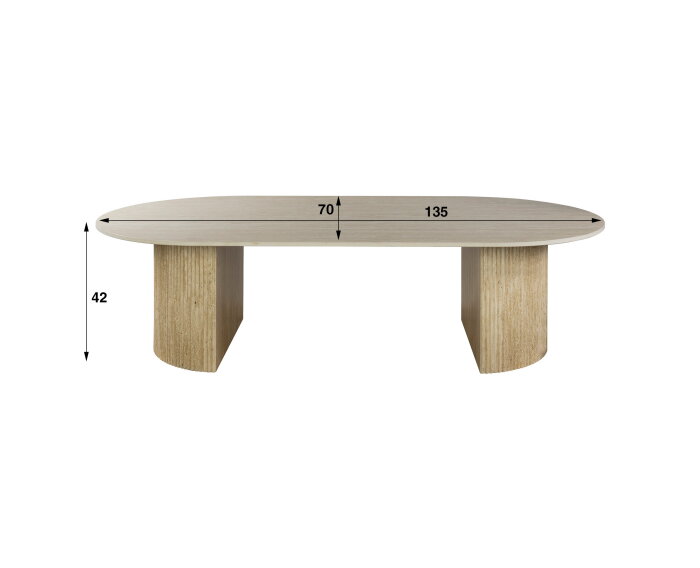 Salontafel Romano Arch 135 - 3D keramiek travertin