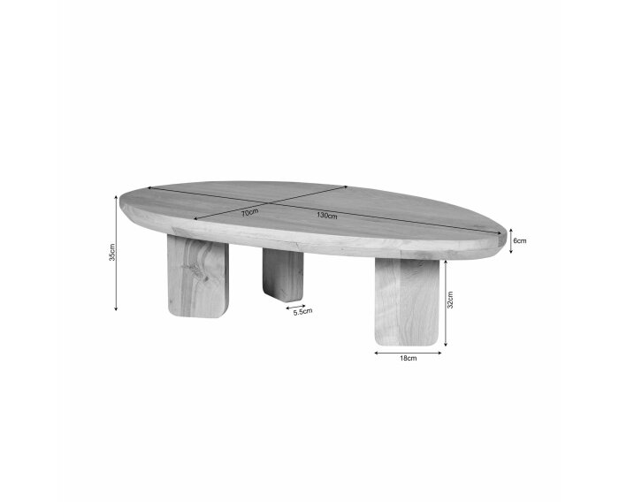 Salontafel Zillah | 130 cm | Naturel Eiken