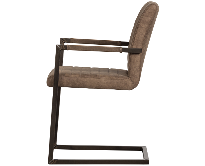 BAS EETKAMERSTOEL LEERLOOK TAUPE - WOOOD