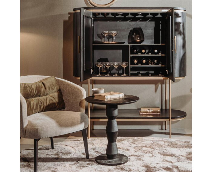 Bijzettafel Brunello GeoPillar rond 50cm - zwart | Tower living