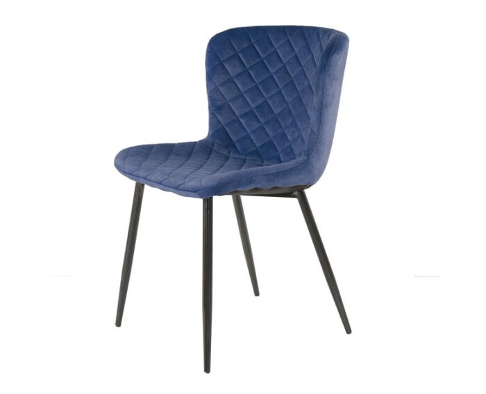 Stoel bend velvet VPE4 - Blauw velours