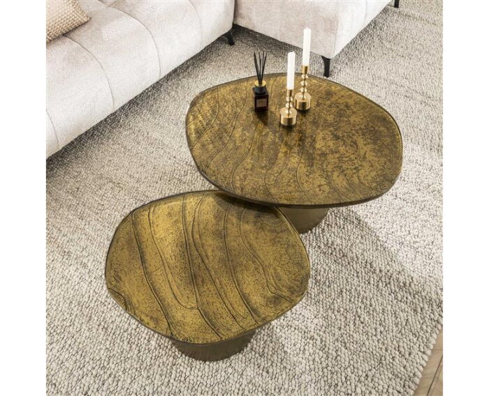 Salontafel set/2 Eclips - Goud antiek finish