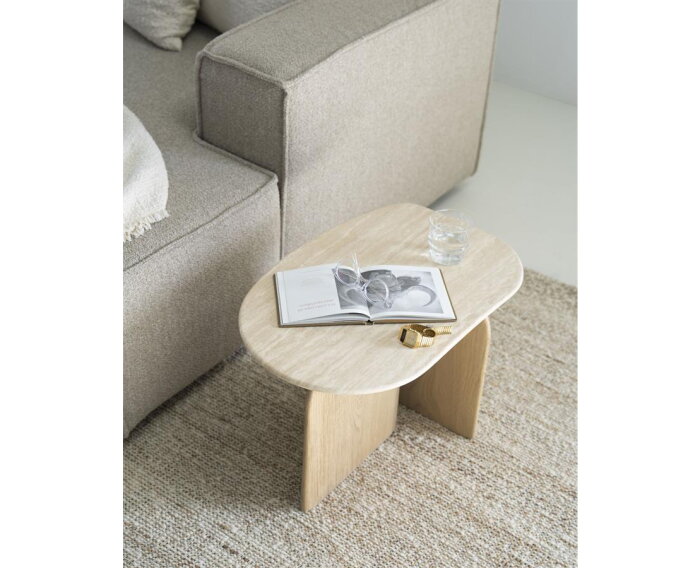 Bijzettafel Lova 60x38cm - naturel | Eleonora