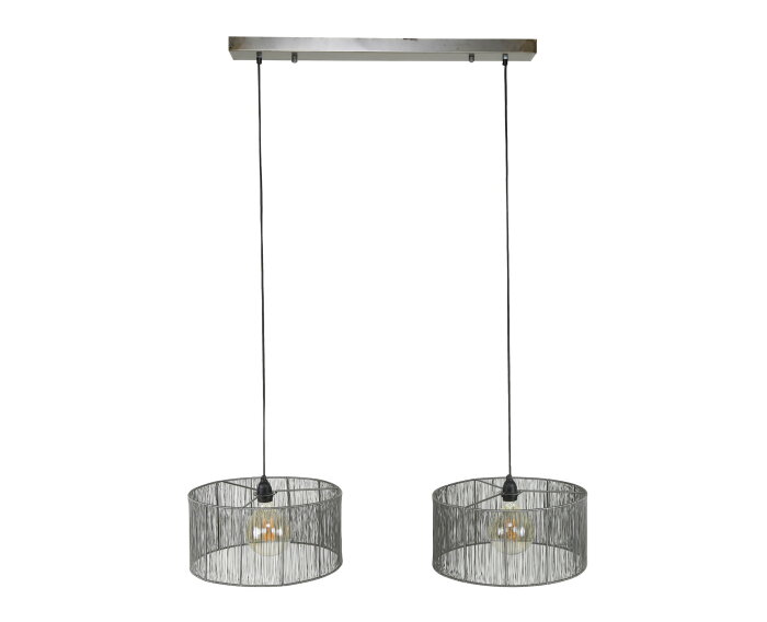 Hanglamp Stringshade 2 lampen - Zwart nikkel