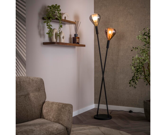 Vloerlamp 2L Wings - Zwart